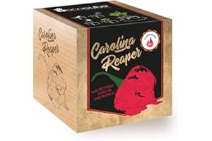 Feel Green Ecocube Chili Carolina Reaper, Schärfegrad: 10+, Scoville: 2.2 Millionen, Nachhaltige Geschenkidee (100% Eco Friendly), Grow Your Own/Anzuchtset, Pflanzen Im Holzwürfel, Made in Austria