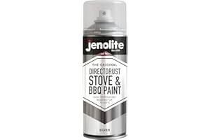 JENOLITE Directorust Peinture en aérosol pour barbecue et poêle | ARGENT | Peinture très haute température - 650°C | Barbecues, poêles, foyers, automobiles et plus | 400 ml