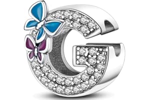 Jokmeo Ciondolo charm con lettere dall'A alla Z per donne in argento 925 puro, compatibile con bracciali e collari della marca Pandora e di stile europeo, adatto a donne e ragazze.ZM1