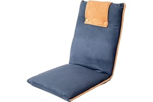 Ceciliec Bodenstuhl klappbar, Bodensessel mit Liegefunktion, Bodenstuhl mit Rückenlehne für Meditation, Yoga, Camping oder als Lesen Spielen, Meditationsstuhl Lazy Sofa gepolstert (Blau)