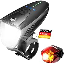 AHJ Fahrradlicht Set USB-aufladbar | StVZO Zugelassen | 100 LUX Frontleuchte & Rücklicht