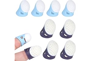 HhBdy Thimbles for Hand Sewing,8Pcs Silicone Thimble Finger Protectors 2 Sizes Fingertip Thimble Finger Tips Pads Cover,Easy to Use Thimble Sewing Pocket Cross Stitch to Protect Fingers