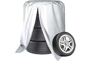 Housse de protection pour pneus de voiture : Nizirioo 210D Oxford Housse de protection pour 4 pneus (18/19/20/21/22 pouces), housse de protection étanche, sac universel (85 x 120 cm, argent)