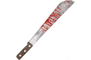 Fancy Dress VIP Express 51cm Halloween Machete Bloody Cleaver Knife Plastic Toy Prop Weapon Killer Clown Accessory