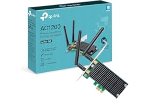 TP-Link Archer T4E AC1200Mbps Dual-Band Wireless WiFi Adapter for PC with Two Antennas, PCIe WiFi Card for Desktop, Low-Profile Bracket Included, Supports Windows 11/10/8.1/8/XP (32/64 bit)
