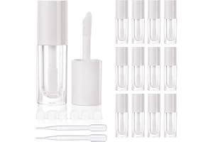 COSIDEA 14 tubos vacíos de brillo de labios de 6 ml para bricolaje brillo de labios, recipientes de brillo de labios blancos