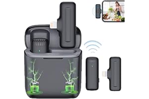 eaaerr Lavalier Mikrofon Wireless, Mini Ansteckmikrofon Kabellos für iPhone iPad Plug-and-Play Mikrofon Handy für IOS Noise Cancelling Microphone für Lghtning, YouTube, Streaming, Vlog, TikTok