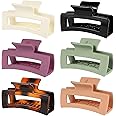 FANTESI 6 Pcs Big Claw Clips, Large Non slip Hair Clip Matte Jaw Clips for Women and Girls