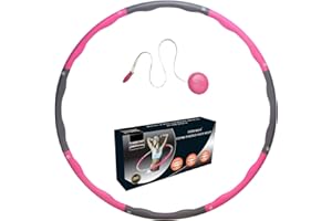 EVER RICH ® FitnessWave Weighted Fitness Exercise Hula Hoop (Pink - Grey)