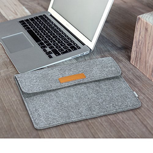 JSVER 13 3 Zoll MacBook Air Pro Retina 12 9 Zoll iPad Pro Filz Sleeve H  lle Laptop Ultrabook Notebook Tasche  Grau