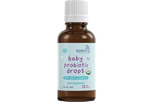 Lovebug Probiotics Newborn Infant Liquid Probiotic with 6 strains, 5 Billion CFU, Vitamin D & E in MCT Oil Base