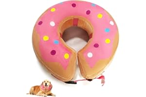 HMCEY Collare Protettivo Cane Rosa,Collare Morbido Cane Post Operazione,Post Intervento Canes Collares Gonfiabile Cani,Collari Protettivi Gatti,Regolabile per Gatto Collares di Recupero per Cani-M