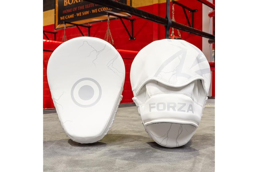 FORZA Focus Pads | Durable PU Leather Boxing Mitts with Supreme Shock Foam Padding - Ideal for Boxing, Kickboxing & MMA Training [Sold as a Pair]