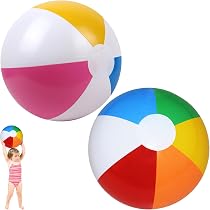 Due Palle Gonfiabili Bianche Gialle E Giocattolo Dell'aria Di Gomma Per La Piscina Acqua Blu Trasparente Beach Ball Che Galleg 142089257
