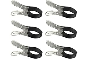 ELCHUIABY Clips resistentes para cubierta de piscina con mangas protectoras, abrazaderas de acero inoxidable multiusos para seguridad de borde de piscina sobre el suelo, paquete de 30 (6 unidades, negro)