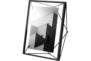 Umbra Prisma 13x18 cm Bilderrahmen - Wand- und Tisch Fotorahmen für Bilder, Kunstdrucke, Illustrationen und Mehr, Metall, Schwarz