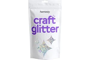 Hemway Plata holográfica fibra Strand Craft forma de rectángulo superior del brillo para el Arts Crafts Vasos de papel de cristal decoraciones diy de Proyectos - 100 g / 3,5 oz