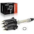 A-Premium Ignition Distributor with Cap and Rotor Compatible with Chevy, GMC Vehicles - V8 5.0L, 5.7L, 7.4L - C/K 1500 2500 Pickup, Camaro, Blazer, Yukon, Jimmy, C60, P30, Tahoe - 1987-1997, Black Cap
