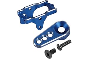 RCBOYZ Soporte de servo de dirección con bocina de servo Accesorios de actualización de Aluminio para TRX4M 1/18 Bronco Defender RC Crawler Car Reemplazar 9739, Azul
