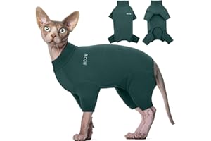 Hjyokuso Ropa para Gatos Sphynx, Suéteres Suaves Y Transpirables para Gatos Solo para Gatos, Abrigo para Gatos con Cuatro Patas, Suéteres CáLidos para Gatos,Camiseta para Gatos,Pijama para Gatos para