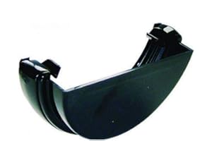 FLOPLAST 112mm Half Round Gutter External Stop End - Black