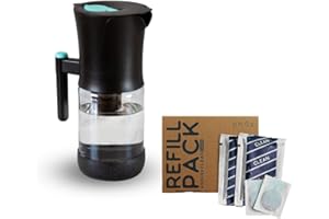 Phox V2 Water Filter | 2.2L Glass Water Filter Jug and Cartridge | 3 Month Supply (Clean pack)