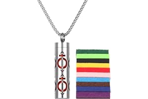 Buerfu Scented Necklace | Perfume Necklace Locket Pendant,Stailess Steel Pendant Creative Necklace Women Necklace,Aromatherapy Jewelry Includes Diffuser Pads