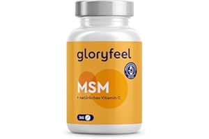 GLORYFEEL MSM 2000mg with Natural Vitamin C per Daily dose - 365 Vegan Tablets - 2000mg Pure methylsulfonylmethane Plus Natural Vitamin C from Acerloa