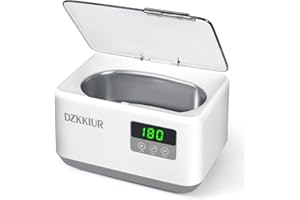 DZKKIUR Nettoyeur Ultrasons 47000Hz Nettoyeur Ultrasons Lunettes 650ML Nettoyeur Ultrasonique Domestique Nettoyage Vibration avec 5 Réglages Temps et Petit Panier pour Bijoux Dentier Lunettes Montres