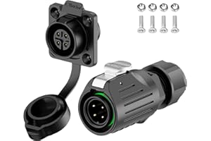 E-WeiChat EW-LP16 Connettore industriale impermeabile IP68 Connettore aeronautico a innesto rapido PBT Connettore circolare Connettore elettrico a sgancio rapido M16 2-9 Poli Presa flangia (4 Poli)