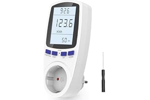 Gifort Presa Temporizzata Digitale, Presa Spina Timer Wattmetro con LED- Display & Modalità Casuale, Misuratore Consumo Elettrico con Protezione da Sovraccarico, Max. 16A / 3680W