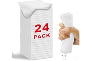 WEAWE 24 Paños de Bayeta Microfibra (30,5 x 30,5 cm), Suaves, Absorbentes, Reutilizables Multiusos Limpieza Cocina, Coche, Cristales, Balletas Microfibra (Blanco)