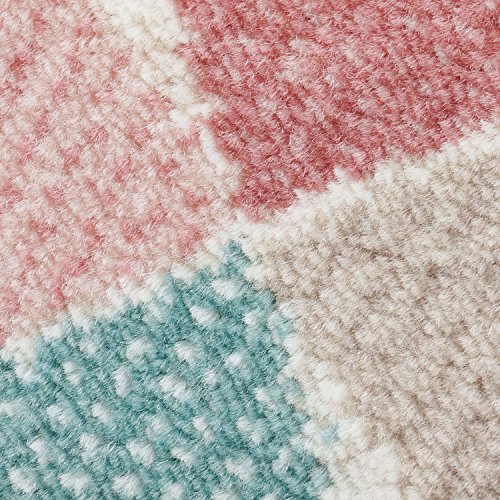 Teppich Modern Designer Wohnzimmer Schlafzimmer Läufer Inspiration Net Pastell Multi Braun NEU, Größe in cm:80 x 300 cm;Farbe:Multi - 4