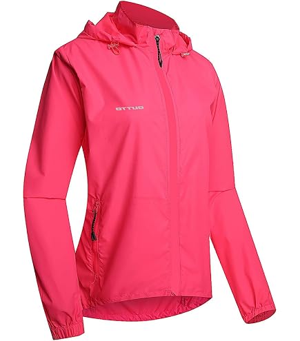 Laufjacke Damen Wasserdicht Atmungsaktiv MODRYER Wasserdicht Atmungsaktiv Laufjacke Trekking Regenjacke Schnelltrocknende Wanderjacke Winddichte Windbreaker Fahrradweste Mit Abnehmbaren Ärmeln,Pink-S Fahrradjacke Damen