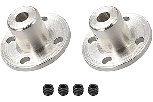 DMiotech 2 Pack 4mm Innen Durchmesser H12xD10 Flansch Kupplung Anschluss Starre Leitfaden Welle Unterstützung Kuppler Welle Kupplung mit Schrauben für DIY RC Modell Motoren Silber