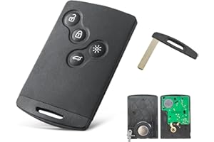 AULESSE Llave Remota de 4 Botones 433MHz PCF7953M/4A Llave de Coche para REN-Ault Clio IV 2009-2015 Captur 2013-2017 Carcasa de Llave Remota Tarjeta en Blanco Programable
