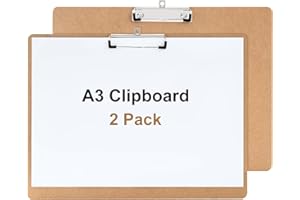 Srvnpioy Grande Portapapeles A3 de Madera, 2 Piezas, Versión Horizontal, Hecho de Fibra de MDF, para escribir, dibujar, pintar y hacer bocetos en la escuela, en casa y al aire libre