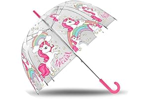 Desconocido Regenschirm, Glockenschirm 48cm, Einhorn Glockenschirm zum manuellen Öffnen. Durchmesser ca. 48cm, KL81754, Kids Licensing, KL10089, bunt, 80