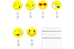 6PCS Portatarjetas Identificativasm,Liuer Porta Tarjetas con Funda Tarjetero de Doble Cara Card Holder Retráctil de Tarjeta Clip de Cinturon para Soporte de Tarjeta ID