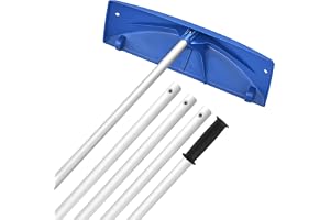 VEVOR Snökratta, 61 cm PP-plastblad, 1,2–5,5 m justerbar snöskrapa med hjul, halkfritt handtag, snöborttagningsverktyg, lätt kratta bort