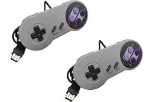 Link-e : 2 X Manette de Jeu Compatible avec la Console Super Nintendo Snes Mini Classic Edition
