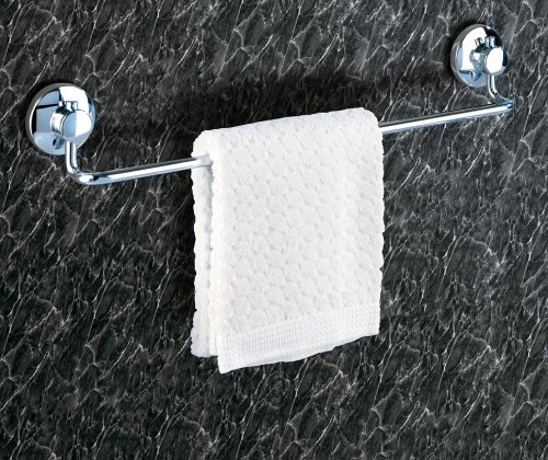 WENKO 18210100 Magic-Loc Handtuchstange – Befestigen ohne bohren, Stahl, 62.5 x 10 x 7.5 cm, Chrom - 3