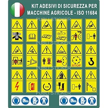 20 PITTOGRAMMI ADESIVI ISO 11684 SEGNALETICA DI PERICOLO PER LA - Foto 2