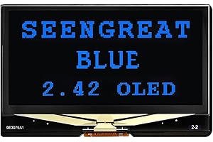 SEENGREAT 2.42inch OLED Display Module - 128x64 Resolution, SPI/I2C, Fits Raspberry Pi, Arduino, SSD1309 Driver Chip (Blue)