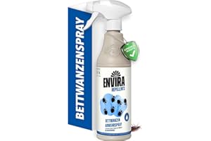 Envira Bettwanzen Abwehrspray 500 ml - Langzeitige Fernhaltewirkung gegen Bettwanzen - Schutz vor Bettwanzen für Wohnung, Hotel, Matratzen & auf Reisen - Effektiv Bettwanzen fernhalten (PT19)