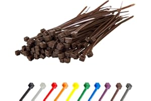 Gocableties - Bridas plastico marrones para cables - 100 Piezas - 200 mm x 2,5 mm - Resistentes a los rayos
