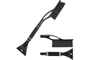 Aicerous® Raschietto per Ghiaccio Auto con Spazzola Neve, Snow Brush e Scraper Ghiaccio 2 in 1, Spazzola Neve per Parabrezza Auto, con Manico in Schiuma (B)