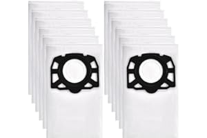 Leadaybetter 12 Sacs Aspirateur pour Karcher WD4 WD5 WD6 Premium, adapté pour Karcher MV4, MV5, MV6 aspirateur eau et poussière 2.863-006.0