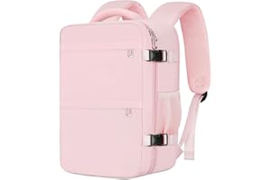 Cmezevi Mochila de Viaje 20L Cabina Avión 40x20x25 cm, Compatible Ryanair, EasyJet, Vueling, Mochila Portátil Hombre Mujer, Ligera, Antirrobo, Charging Hole Equipaje de Mano - Rosa