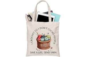 PLITI Crochet Gift For Crochet Lover Gift Knitting Gift I Crochet So I Don't Choke People Save A Life Send Yarn Tote Bag